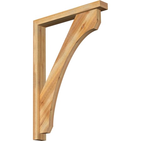 Ekena Millwork Legacy Block Rough Sawn Bracket w/ Offset Brace, Western Red Cedar, 4"W x 28"D x 40"H BKT0402X28X40LEC05RWR